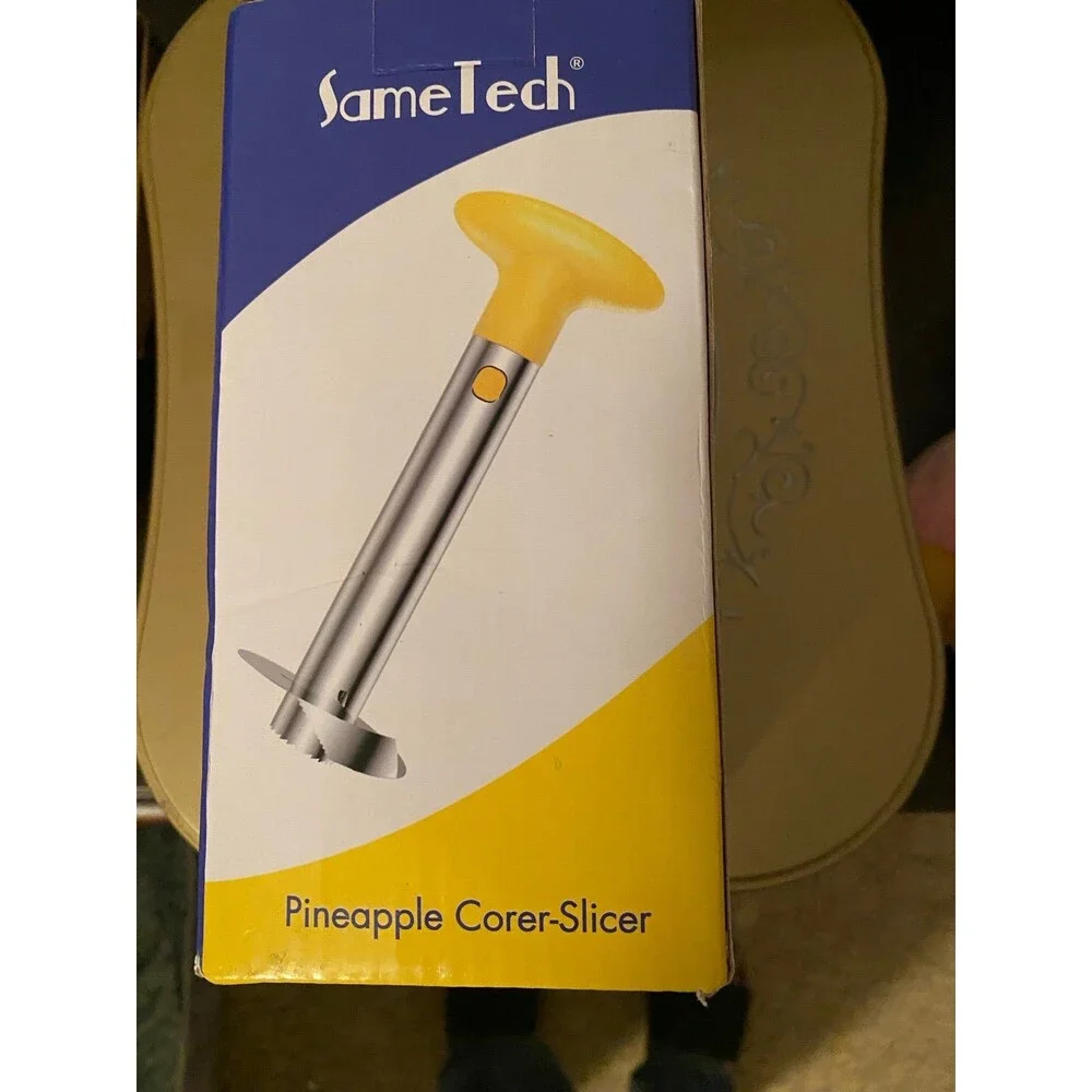 SameTech Easy Kitchen Tool Stainless Steel Fruit Pineapple Peeler Slicer NIB